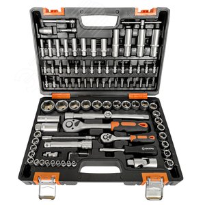 Набор инструментов, 1/2'' , 1/4'' , CrV, в кейсе 94 предм '' - фото 1