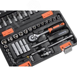 Набор инструментов, 1/4'' , CrV, в кейсе 57 предм'' - фото 3