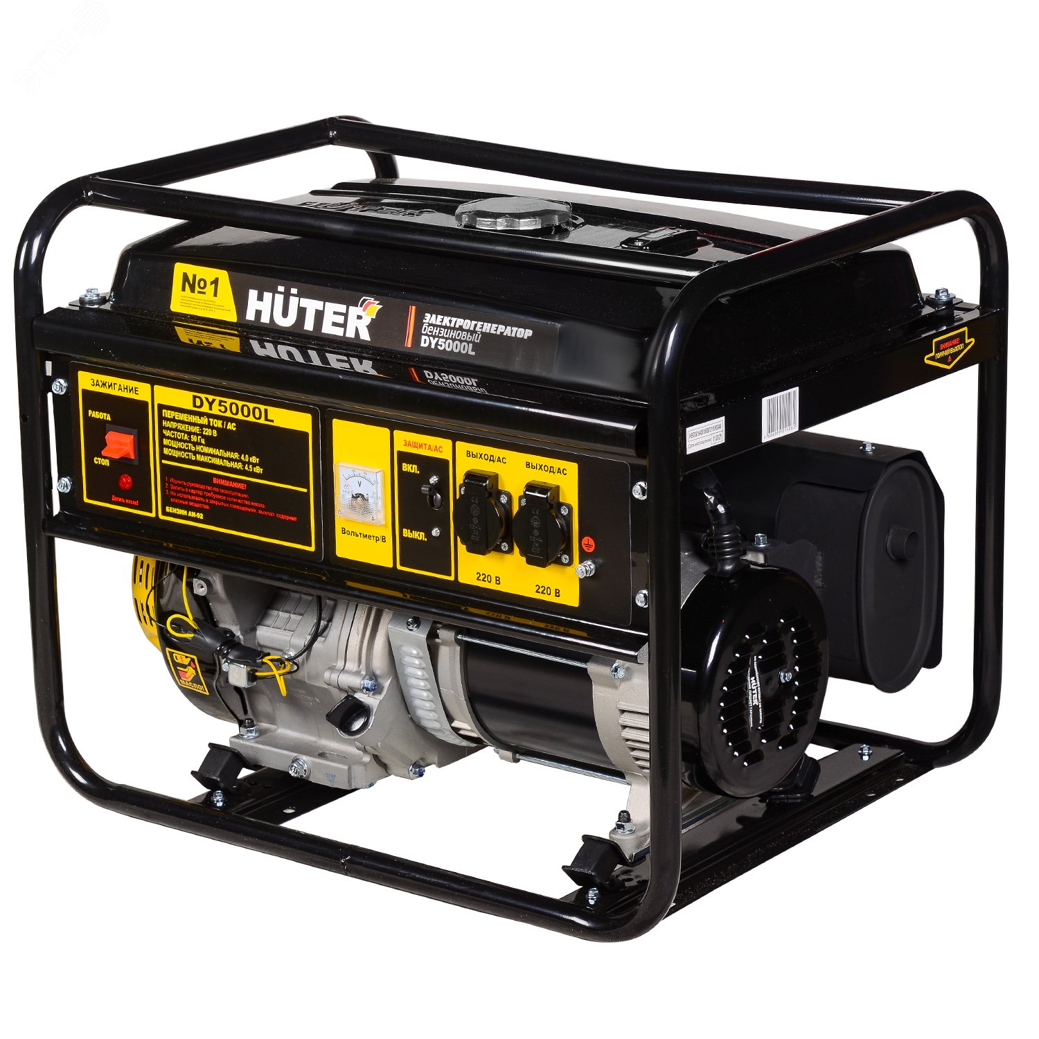 Изображение товара Генератор бензиновый HUTER DY5000L 4000 Вт для резервного питания