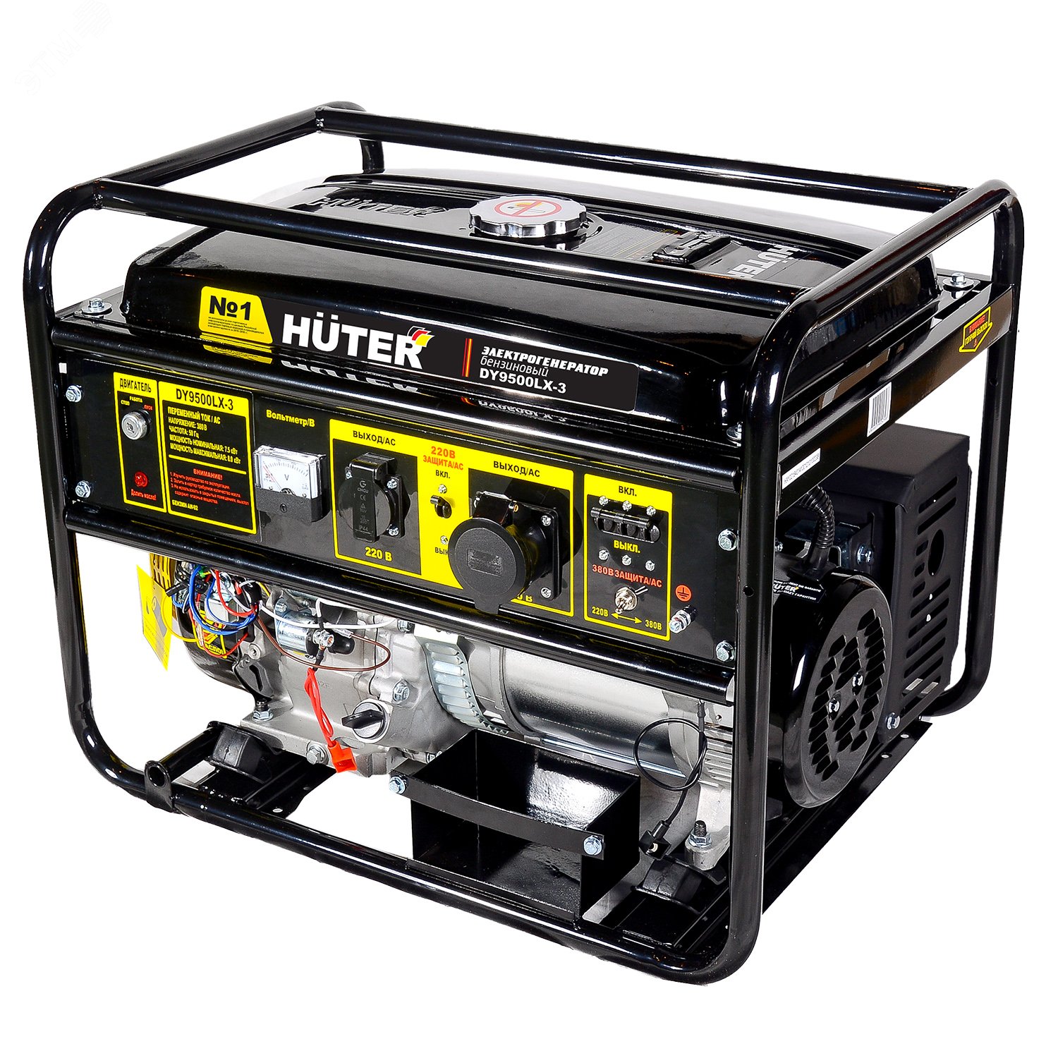 Изображение товара Бензиновый генератор Huter DY9500LX-3 7500/8000 Вт с ручным и электростартером