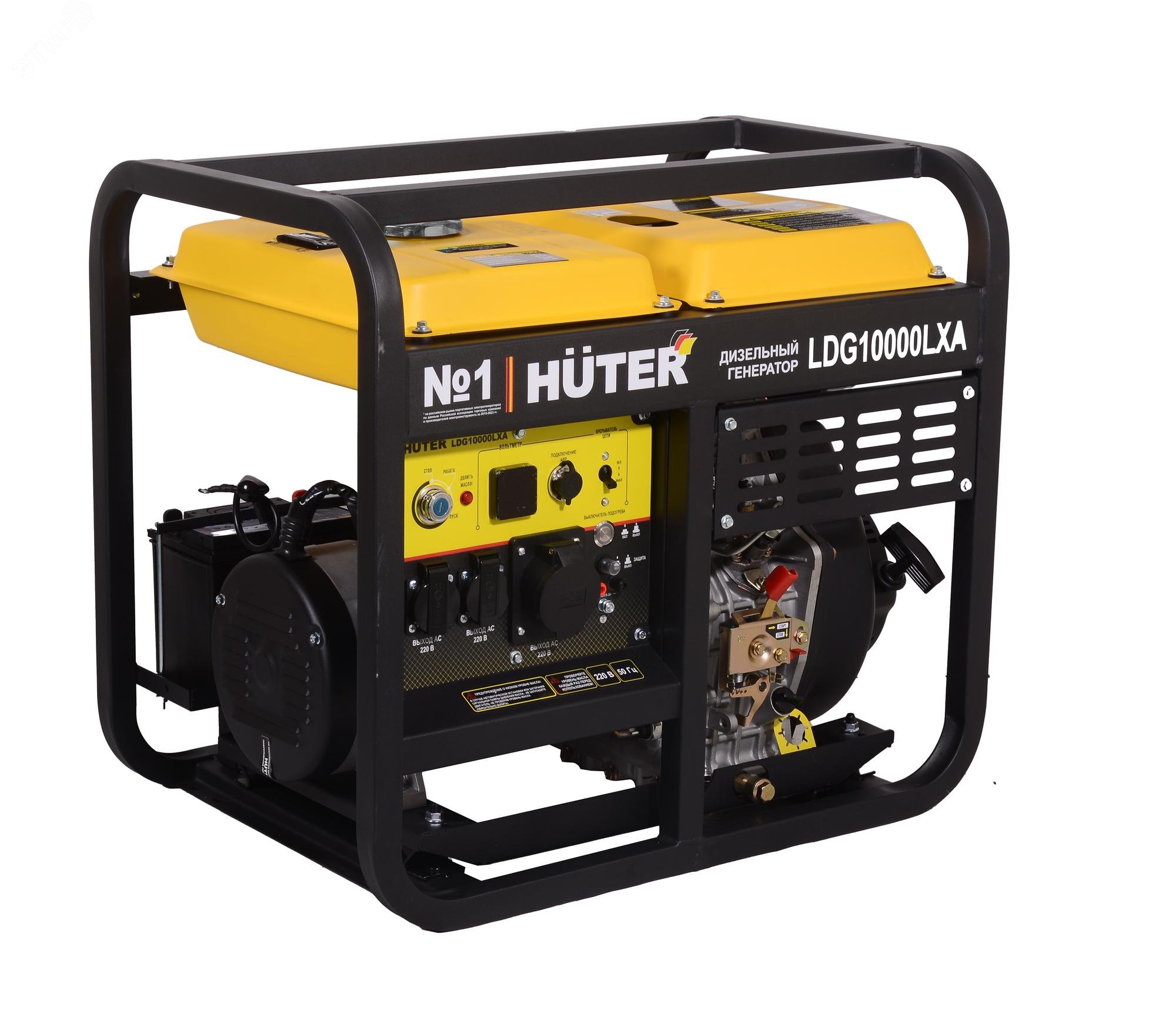 Изображение товара Дизельный электрогенератор Huter LDG 10000LXА мощность 7.5 кВт, автоматический запуск