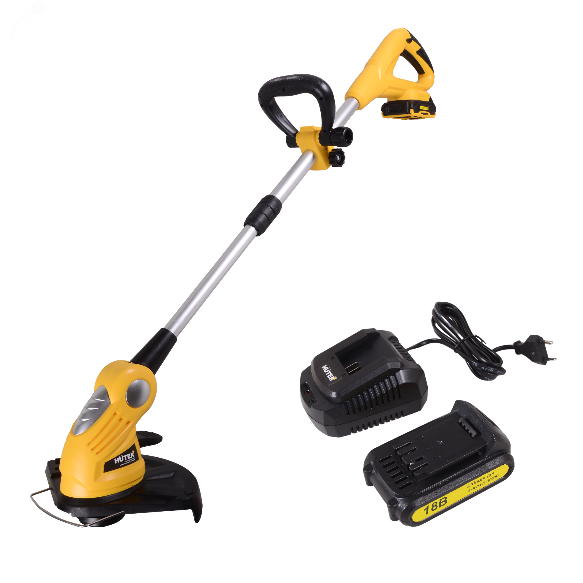 Изображение товара Аккумуляторный триммер Huter GET-20-2Li с шарнирной штангой и лесковым режущим элементом