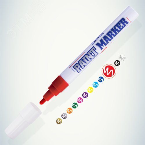 Изображение товара Маркер-краска Paint marker, красная 4мм (PM-03) БЛ-1 (36/1980) (шт)