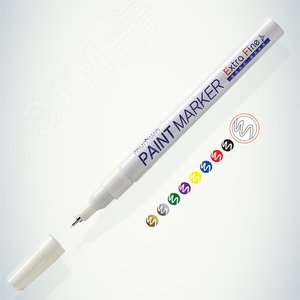 Маркер-краска MunHwa Extra Fine Paint Marker белая, 1мм, нитро-основа (EFPM-05)