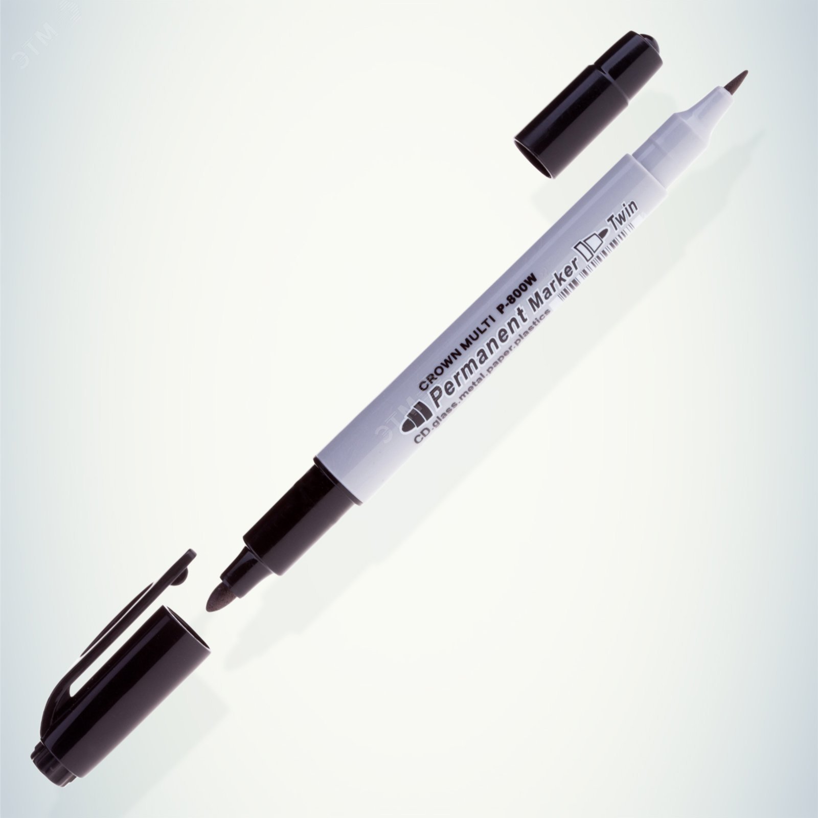 Изображение товара Маркер перманентный двухсторонний Multi Marker Twin черный, пулевидный, 2мм/1мм (шт)