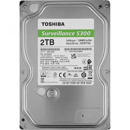 Изображение товара Жесткий диск 2TB S300 3.5'', SATAIII, 5400 об/мин, 128 МБ (шт)
