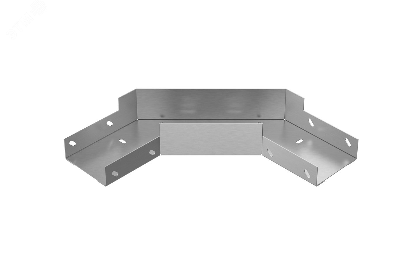 Изображение товара Лоток угловой замковый перфорированный КГЗ 150х65-90 УТ1,5 поворот на 90 оцинкованный лист S1,5 (шт)