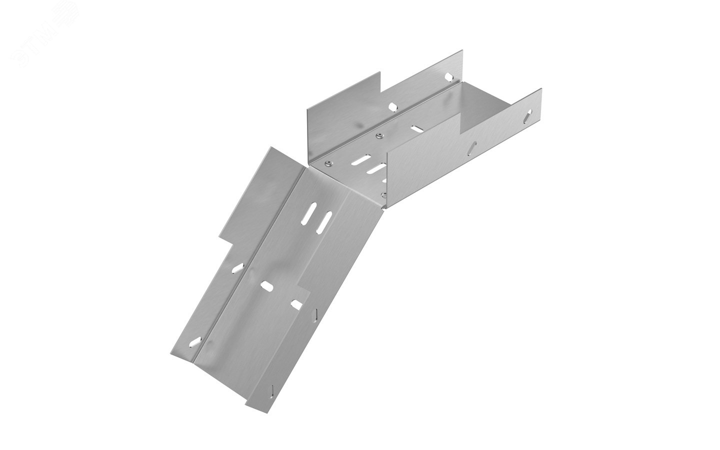 Изображение товара Лоток замковый перфорированный КСЗ 100х60-45 УХЛ1 для поворота трассы вниз на 45, горячее цинкование, S1,0 (шт)
