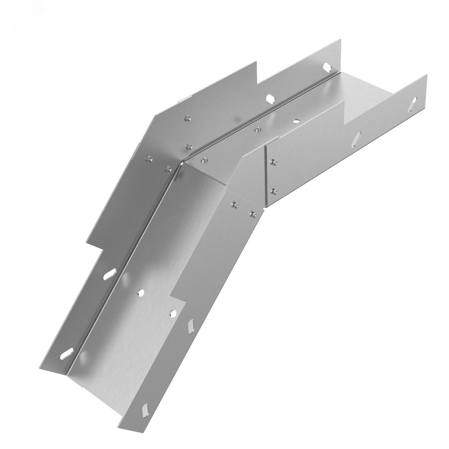 Изображение товара Лоток замковый глухой КСЗГ 500х100-45 УТ1,5 для поворота трассы вниз на 45, горячее цинкование, S1,5 (шт)