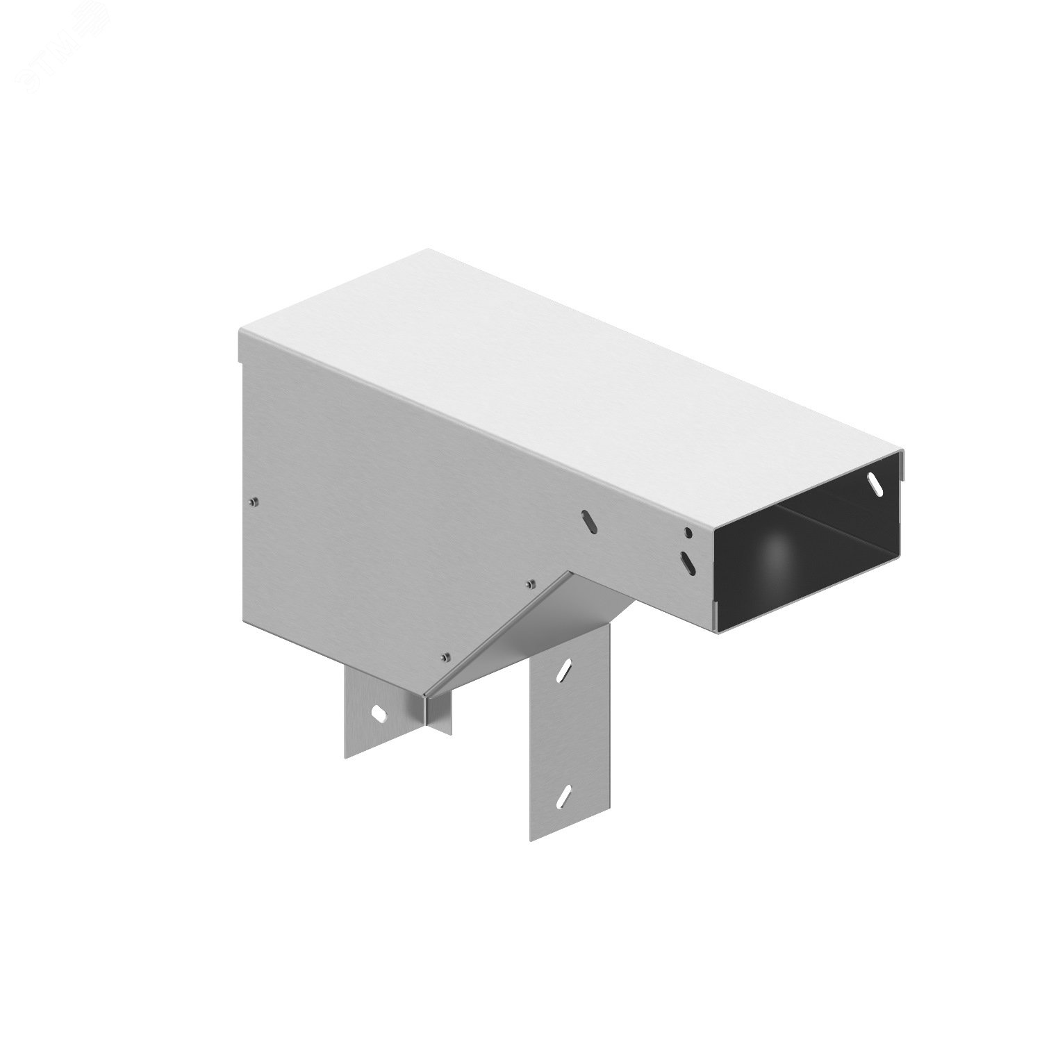 Изображение товара Поворот вертикальный с разворотом трассы на 90 вниз правый ПВРНп 100х50 УХЛ1, оцинкованный лист, S1,0 (шт)