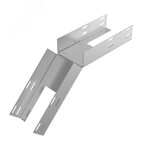 Изображение товара Лоток глухой КСГ 400х80-45 УХЛ1 для поворота трассы вниз на 45, оцинкованный лист S1,5 (шт)
