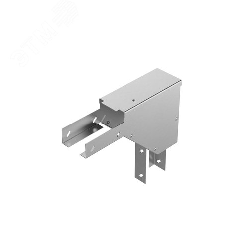 Изображение товара Поворот вертикальный замковый с разворотом трассы на 90 вниз левый ПВЗРНл 100х100 УТ1,5 , оцинкованный лист, S1,0 (шт)