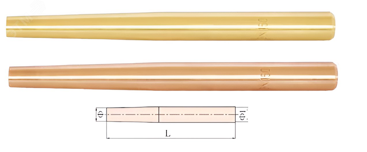 Изображение товара Бородок прямой искробезопасный 27х300 сплав BeCu 223E-1032 HORTZ