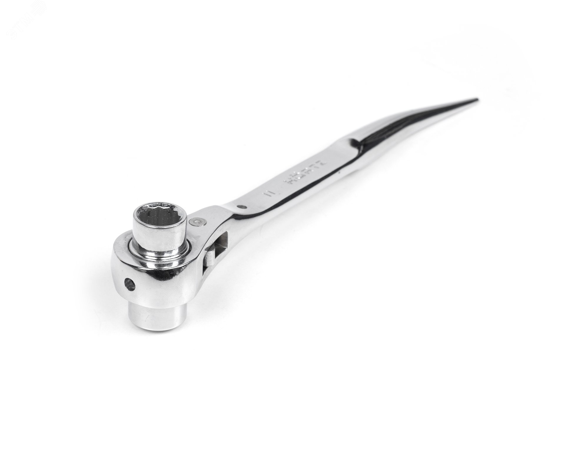 Изображение товара Ключ коликовый торцевой двусторонний трещоточный 11х13 хромированный