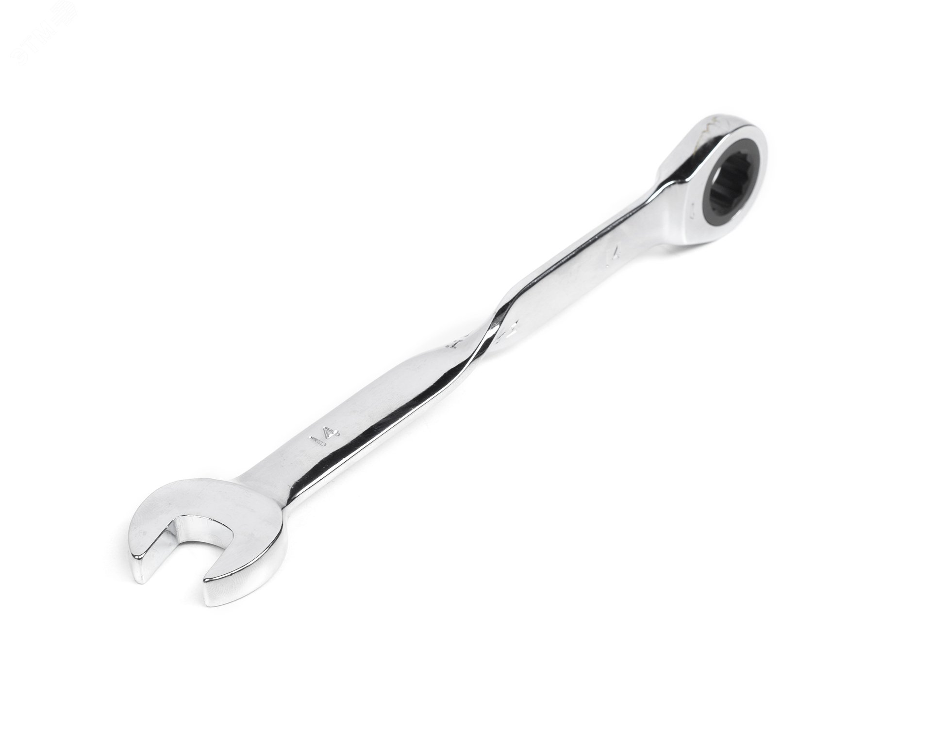 Изображение товара Комбинированный трещоточный удлиненный ключ 14х14 хромированный HORTZ