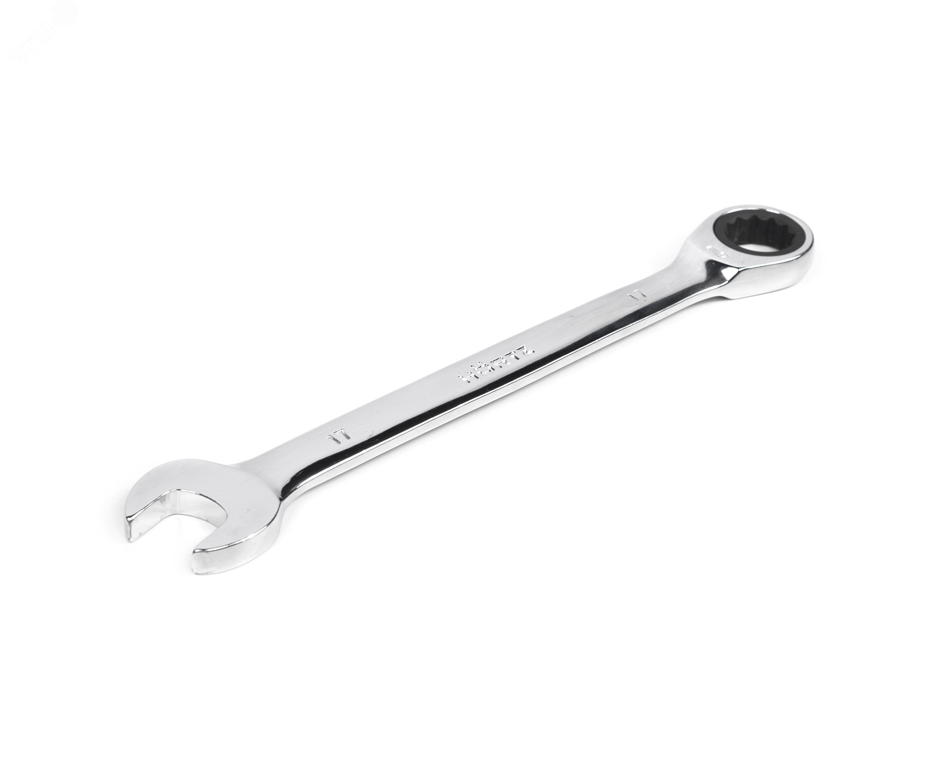 Изображение товара Ключ комбинированный трещоточный 17х17 хромированный для монтажа