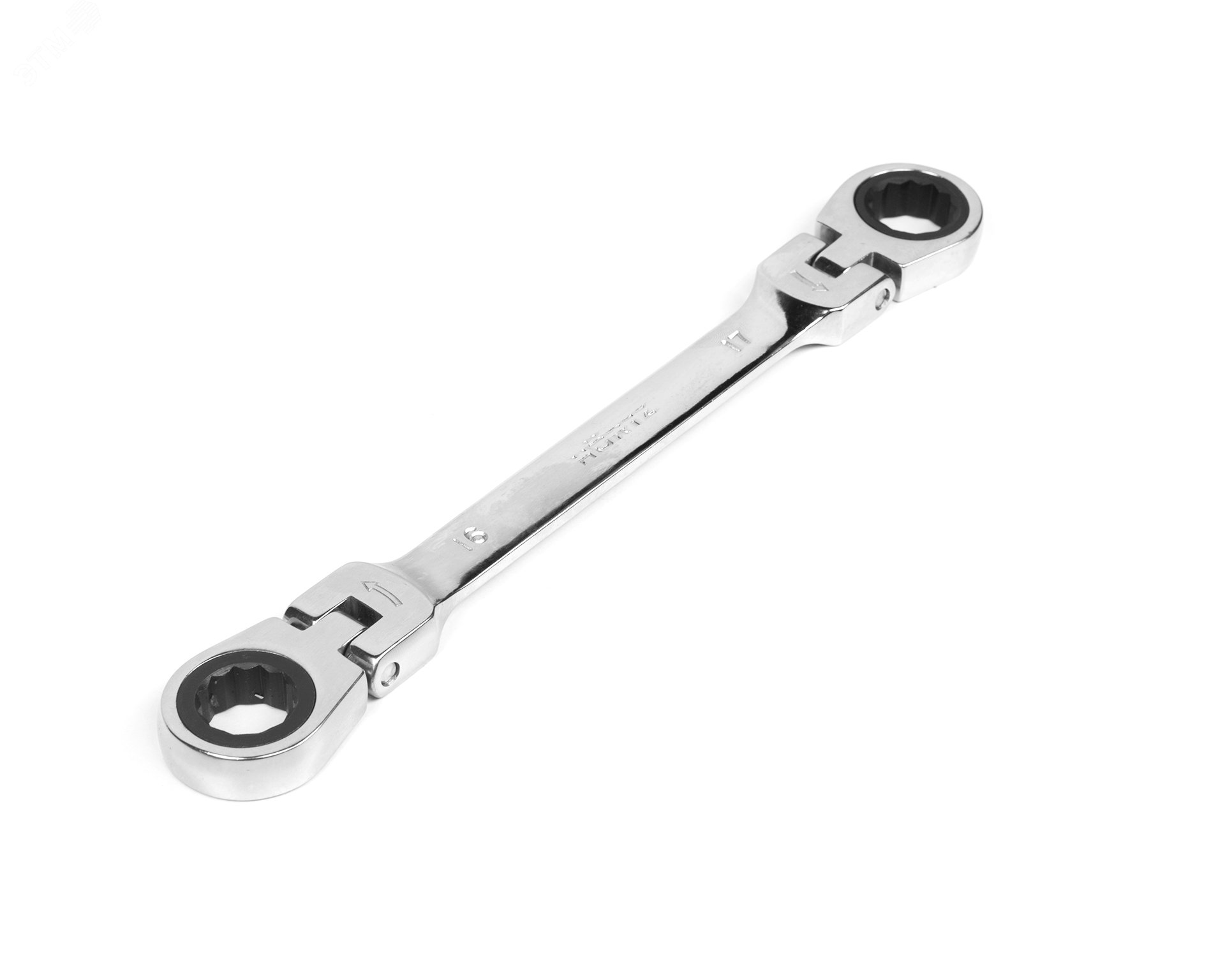 Изображение товара Ключ накидной двусторонний 16х17 трещоточный HORTZ