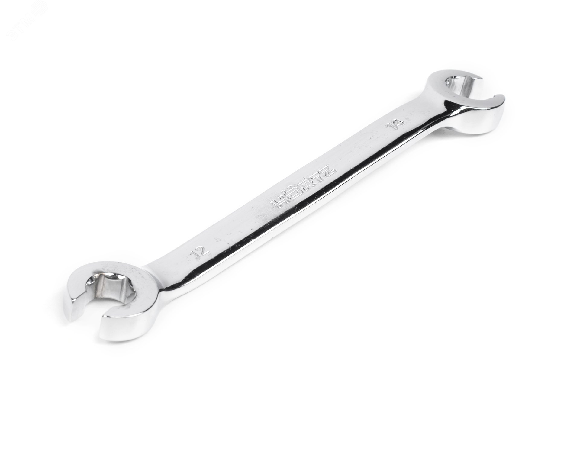 Изображение товара Ключ накидной разрезной двусторонний 12х14 хромированный HORTZ