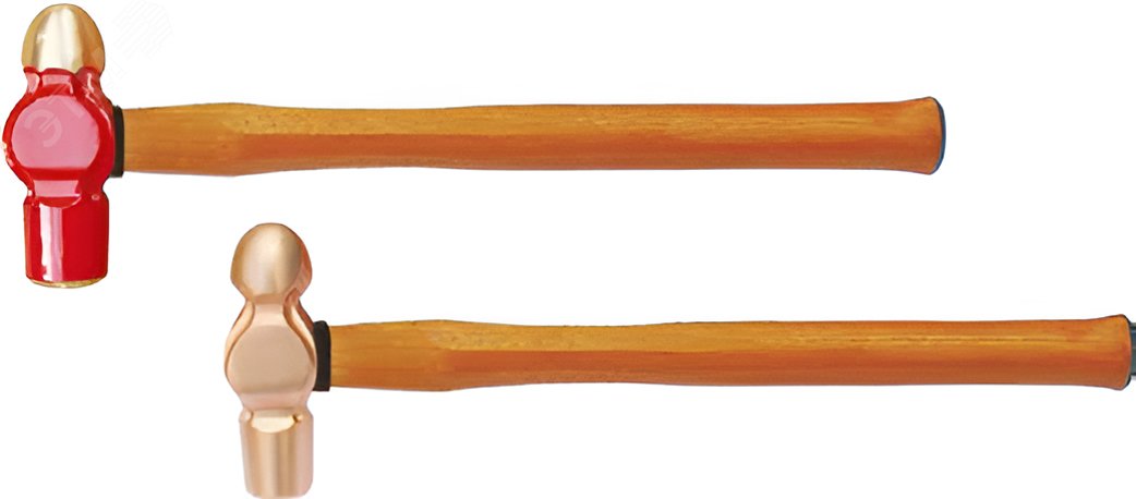 Изображение товара Молоток с круглым бойком 450 гр BeCu рукоятка дерево, искробезопасный 187A-1006 (шт)