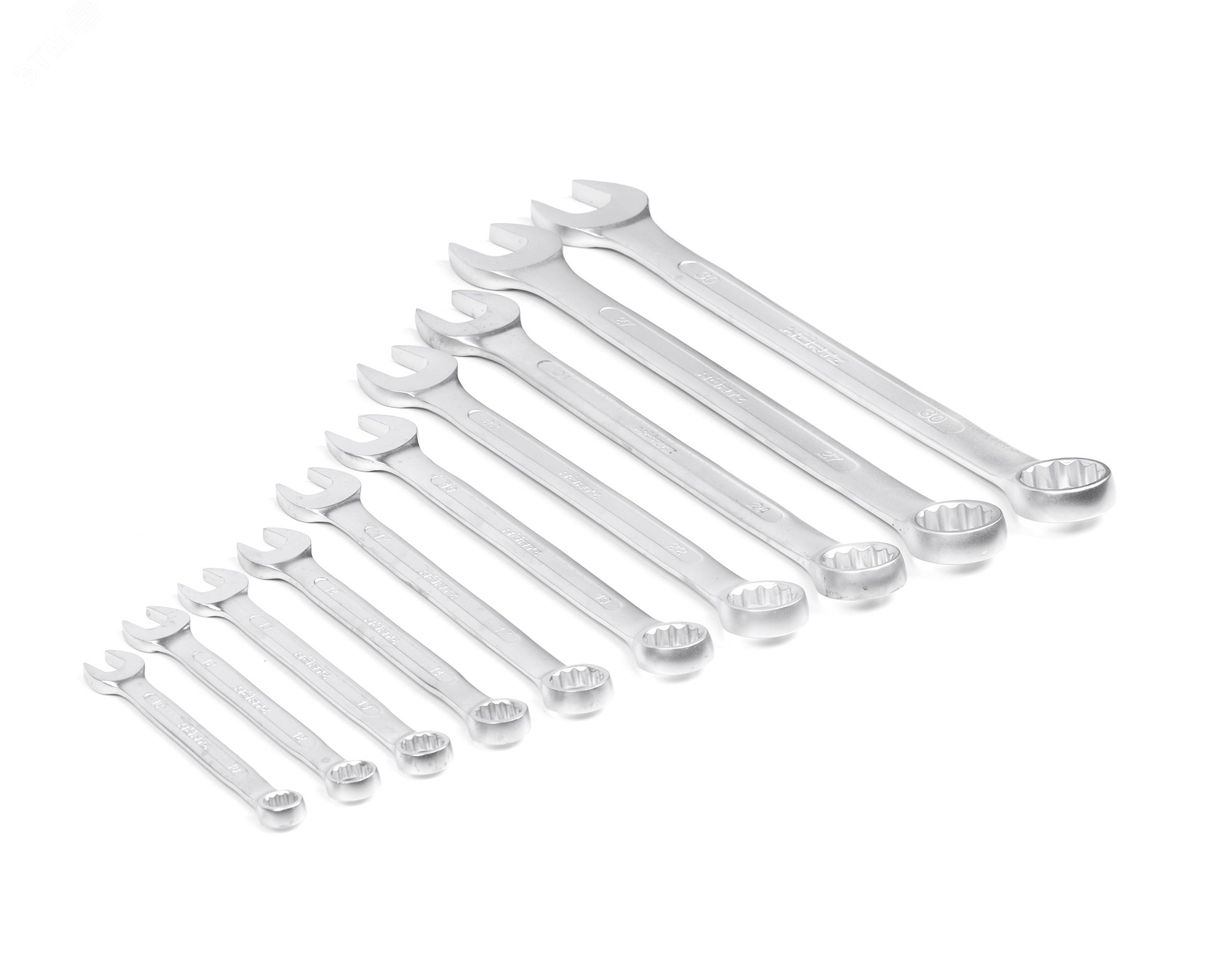 Изображение товара Набор комбинированных гаечных ключей HORTZ 10 шт. в сумке хромированная сталь