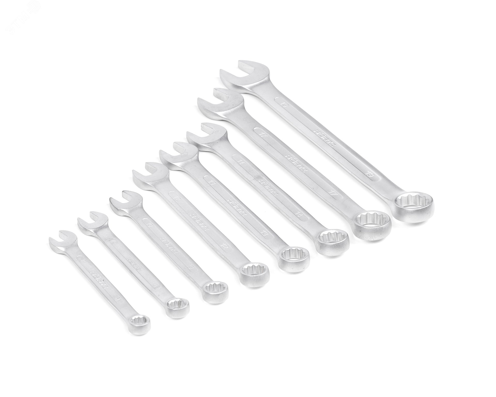 Изображение товара Набор ключей гаечных комбинированных 8 шт. (8-19) сатинированные в клипсе (шт)