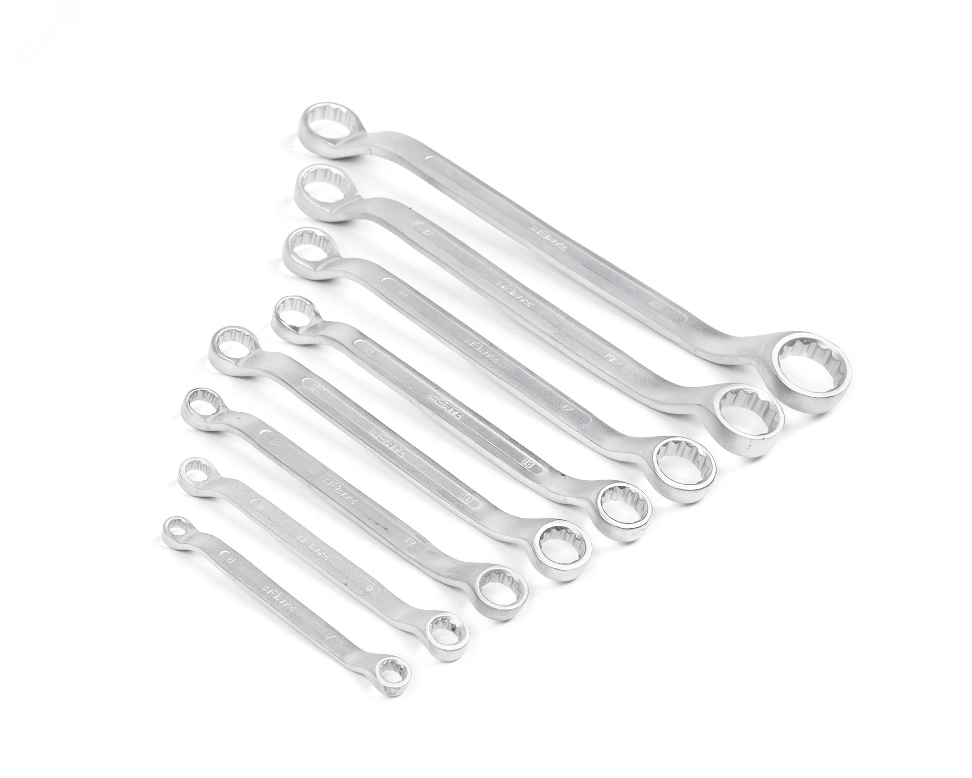 Изображение товара Набор ключей накидных двусторонних 8 шт. (6-22) сатинированные в клипсе (шт)