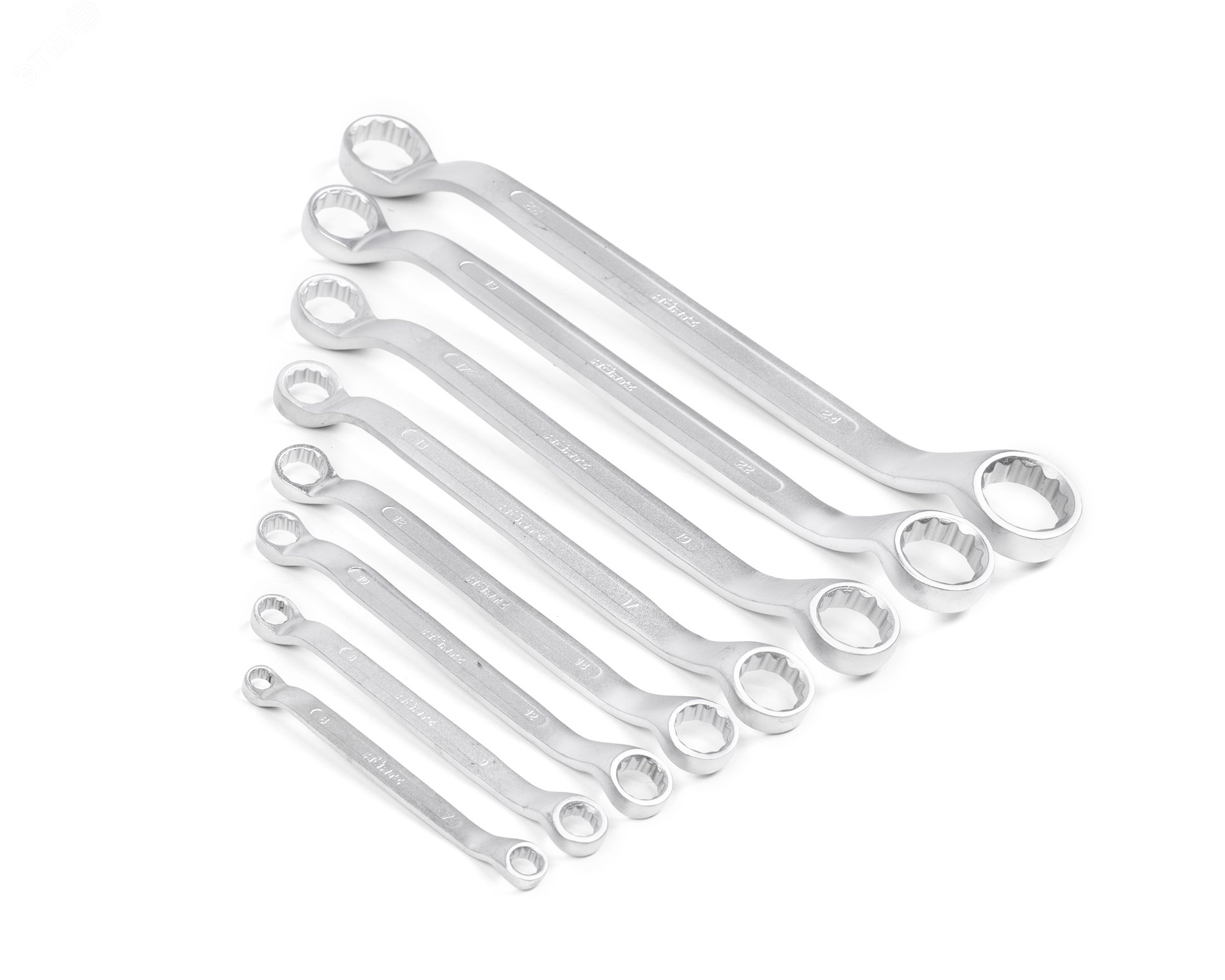 Изображение товара Набор ключей накидных двусторонних 8 шт. (6-24) сатинированные в клипсе (шт)