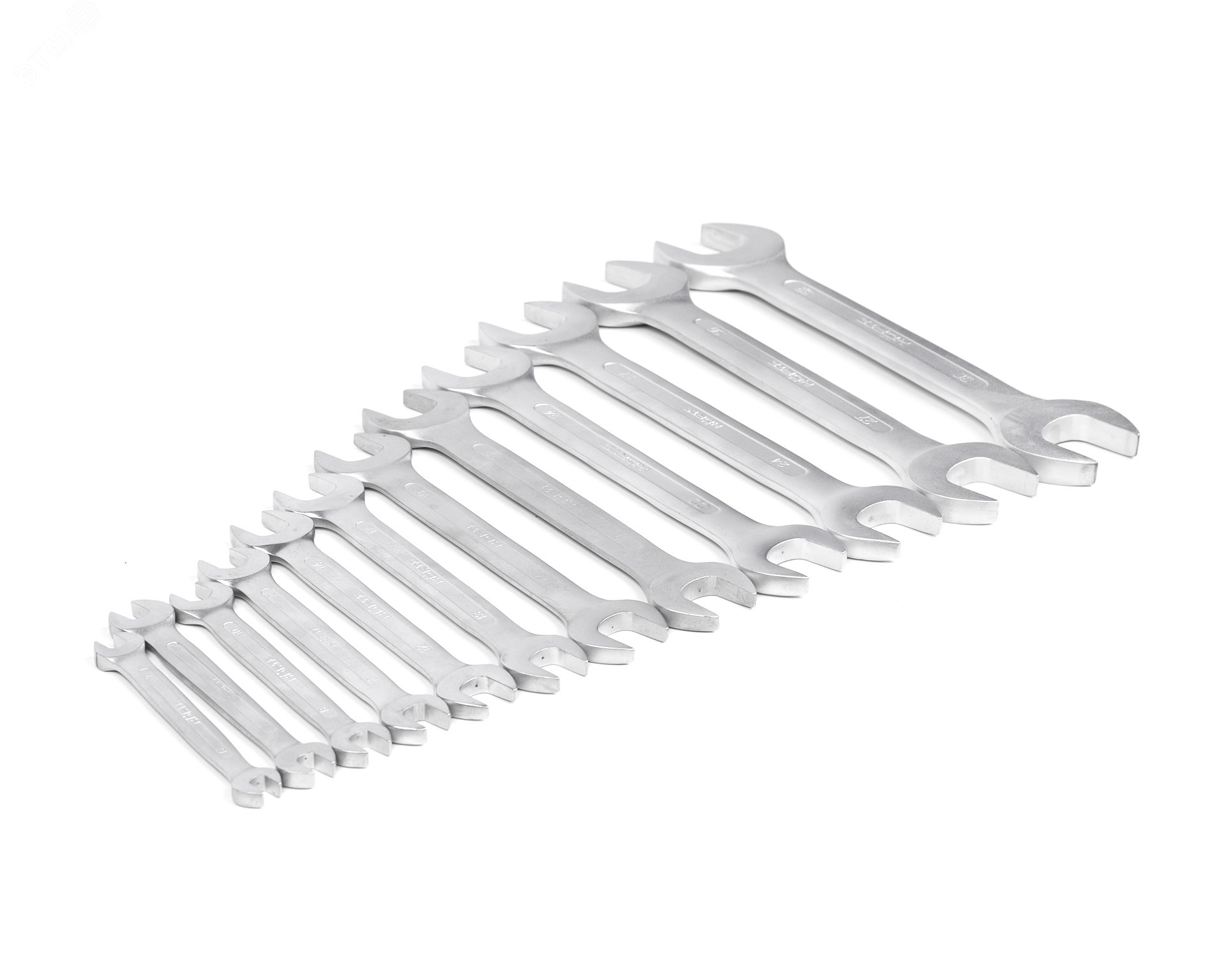 Изображение товара Набор ключей гаечных (рожковых) двусторонних 12 шт. (6-32) хромированные (шт)