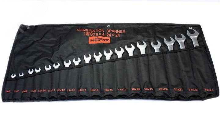 Изображение товара Набор ключей гаечных комбинированных 17шт. (8-55) хромированные (шт)