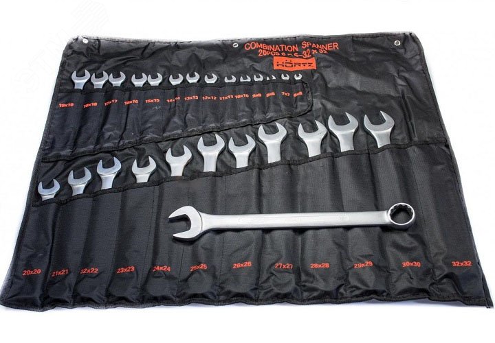 Изображение товара Набор ключей гаечных комбинированных 26 шт. (6-32) хромированные (шт)