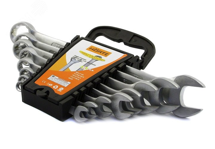 Изображение товара Набор ключей гаечных комбинированных 8 шт. (8-19) сатинированные в клипсе (шт)