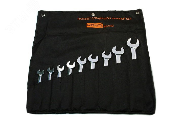 Изображение товара Набор ключей комбинированных трещоточных 9 шт. (8-22) хромированные (шт)