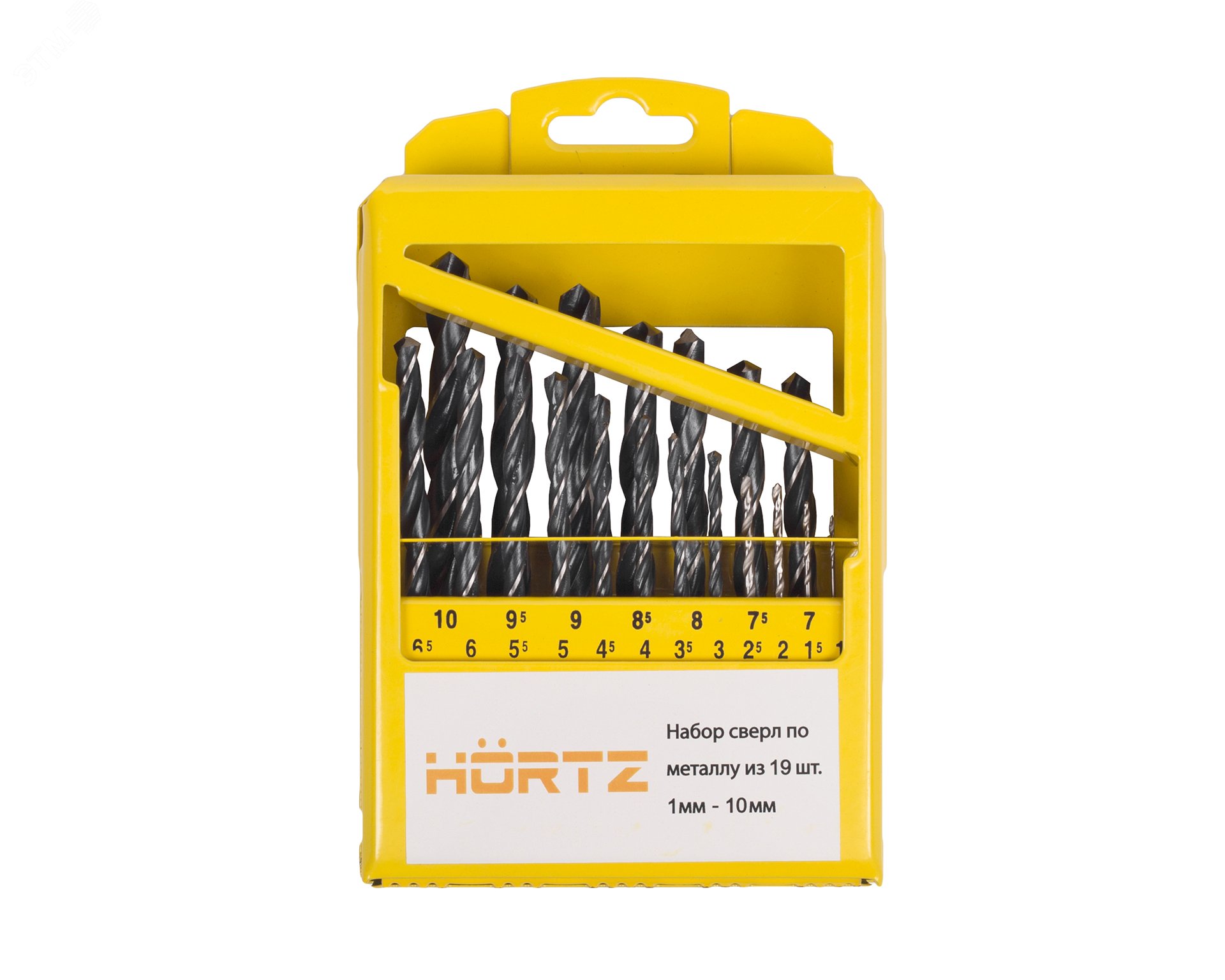 Изображение товара Набор сверл по металлу 19 шт 1-10 мм Р6М5 металлический кейс