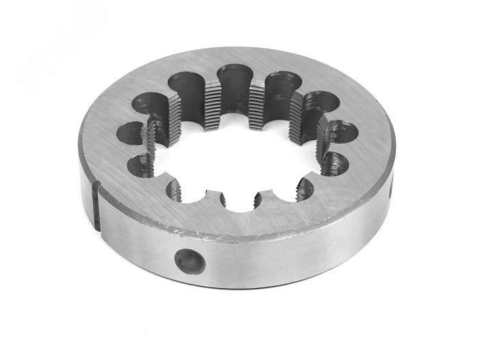 Изображение товара Плашка метрическая М60x2 из стали 9ХС для нарезания резьбы правого типа