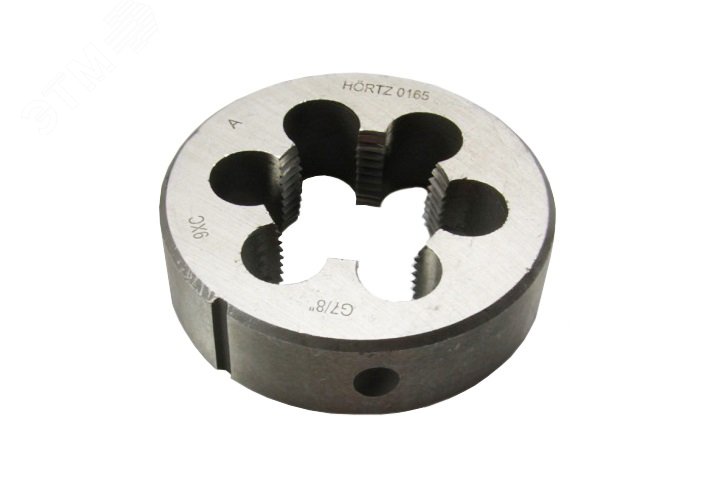 Изображение товара Плашка трубная цилиндрическая G 3/8'' сталь 9ХС HORTZ