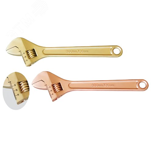 Изображение товара Ключ гаечный разводной со шкалой ''шведский'' КР-36 искробезопасный сплав BeCu 125C-1010 (шт)