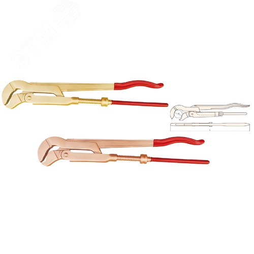 Изображение товара Ключ трубный ''шведский'' S-образный №3 искробезопасный сплав AlCu 128A-1004 (шт)