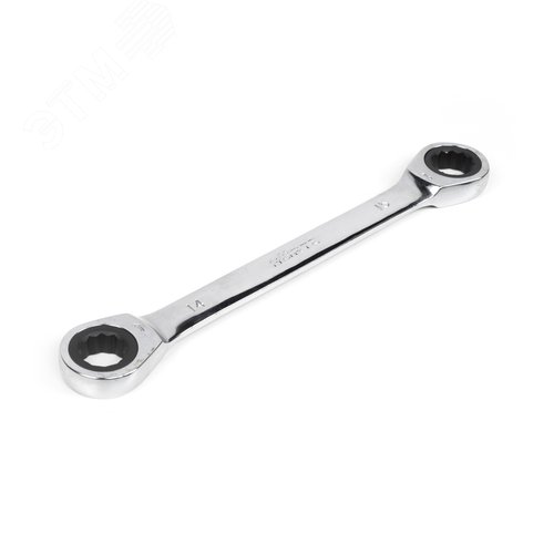 Изображение товара Ключ накидной двусторонний 14х15 трещоточный хромированный (шт)