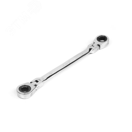 Изображение товара Ключ накидной двусторонний 8х9 трещоточный шарнирный хром (шт)
