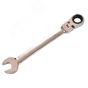 Ключ комбинированный трещоточный шарнирный 12х12 хромированный 118743 Hortz