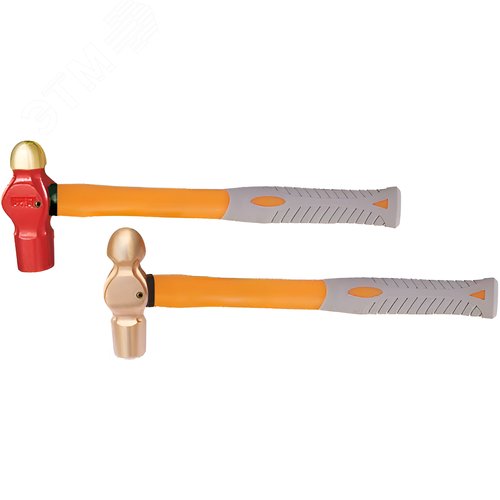 Изображение товара Молоток с круглым бойком 910 гр AlCu рукоятка фибергласс, искробезопасный 187-1010 (шт)