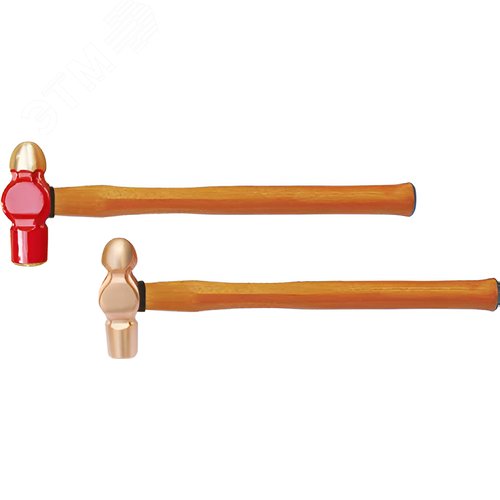 Изображение товара Молоток с круглым бойком 910 гр BeCu рукоятка дерево, искробезопасный 187A-1010 (шт)