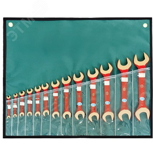 Изображение товара Набор ключей гаечных рожковых двусторонних искробезопасных (6-32) BeCu № A-12, HORTZ (шт)