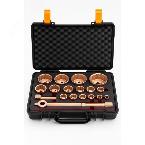 Изображение товара Набор торцевых головок искробезопасных №101N 1'', 18 предметов AlCu (шт)