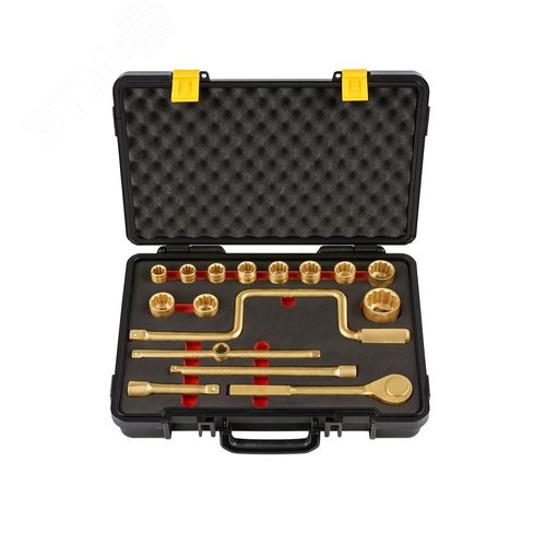 Изображение товара Набор торцевых головок искробезопасных №101G 1/2'', 17 предметов AlCu (шт)