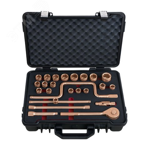 Изображение товара Набор торцевых головок искробезопасных №101H 1/2'', 24 предмета AlCu (шт)