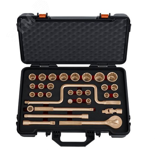 Изображение товара Набор торцевых головок искробезопасных №101J 1/2'', 32 предмета BeCu (шт)