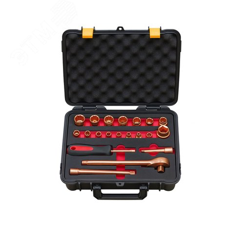 Изображение товара Набор торцевых головок искробезопасных №101D 1/4'', 3/8'', 21 предмет AlCu (шт)