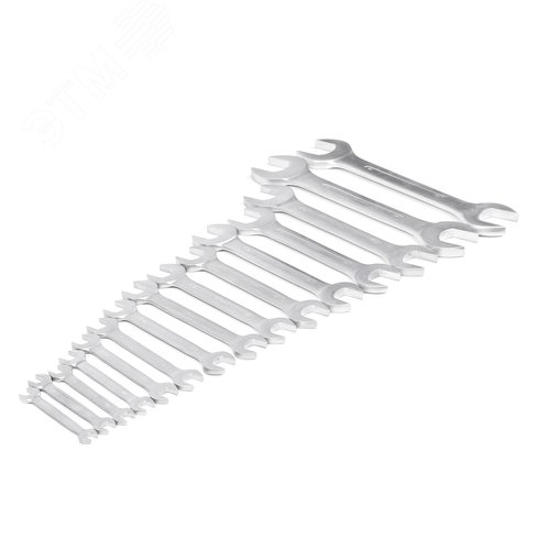 Изображение товара Набор ключей гаечных двусторонних 15 шт. (10-55) хромированные (шт)