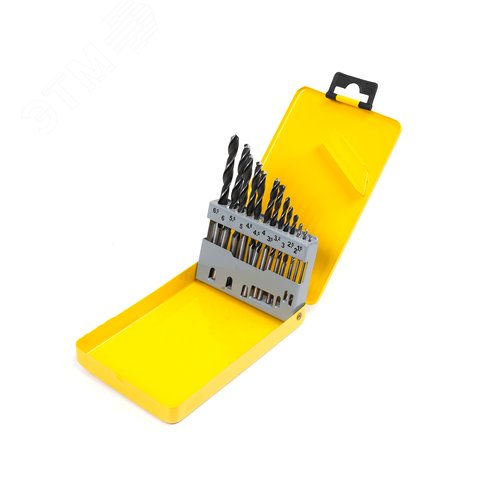 Изображение товара Набор сверл по металлу из 13 шт. 1.5-6.5 мм марка стали - Р6М5 металлический кейс (шт)